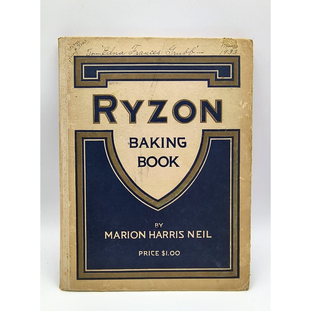 Ryzon Baking Book Marion Harris Neil 1933 Vintage Cookbook Recipes and Pics